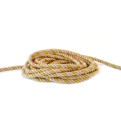 Декоративный канат тем.беж+золото,пол+люрекс 103 10мм