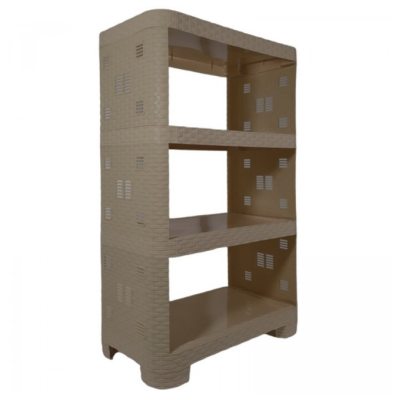 Этажерка универсальная "Ротанг" 4-секционная 52*30*83см (капучино)