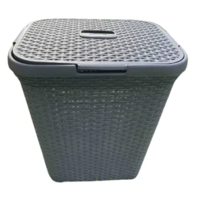 Корзина для белья 50 л Ротанг (гранит) 45*35*55 см
