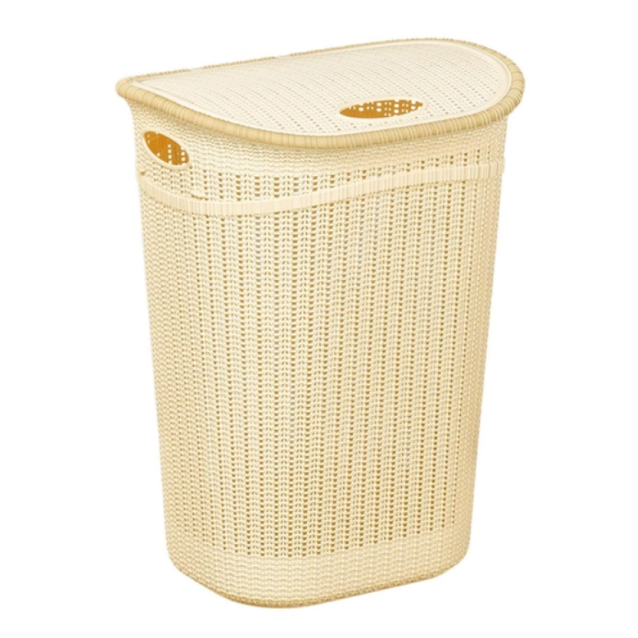 Корзина для білизни 52 л, Irak Plastik вязка 40*36*60см. (бежевий) - фото 1