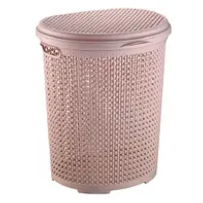 Корзина для белья PEARL 45л, овальная 46*38*52,5 см. (пудрая)*12