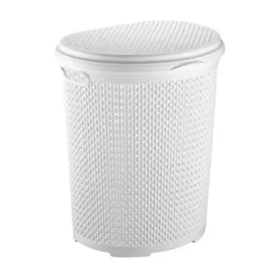 Корзина для белья PEARL 45л овальная 46*38*52,5см (белый)