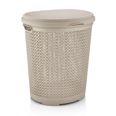 Корзина для белья PEARL 45л овальная 46*38*52,5см (бежевый)