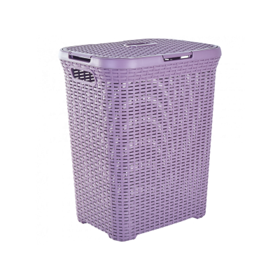 Корзина для белья 50 л "Ротанг" (фиолетовая)