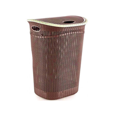 Корзина для белья 52 л, Irak Plastik вязкая 40*36*60см. (коричневая)
