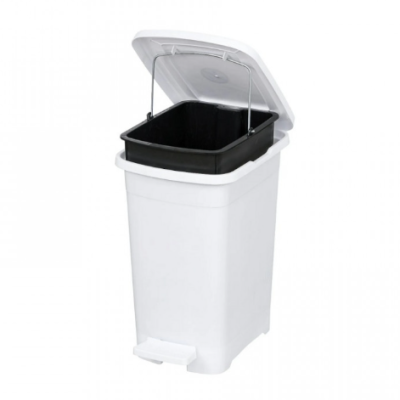 Мусорное ведро с педалью и внутренним ведром Elif Plastic 25л. (белый)