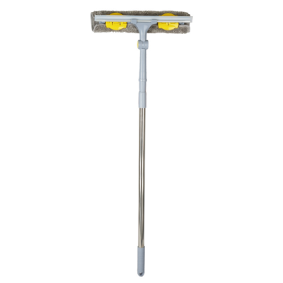 Швабра для мытья окон 2в1, легко съемная насадка из микрофибры 30см, хромированная ручка телескоп 73-123