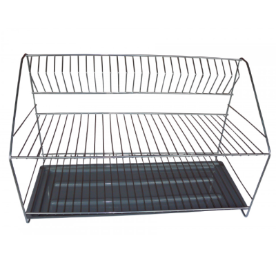 Сушка для посуды 2-х ярусная Украина 22*32*50 см., хромированная сталь