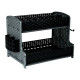 Сушка для посуду пластикова 2-х ярусна VIOLET HOUSE RATTAN BLACK 28*40*33