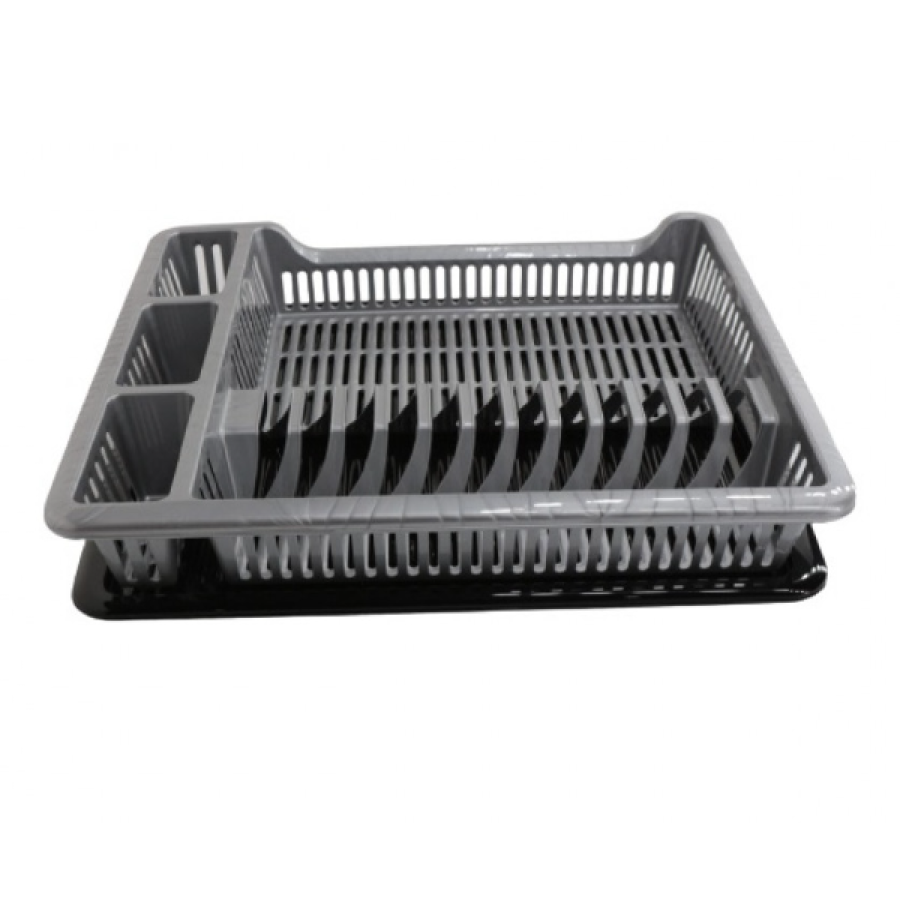 Сушка для посуды пластиковая Elif Plastic 29*42*29 см. (антрацит) - фото 1